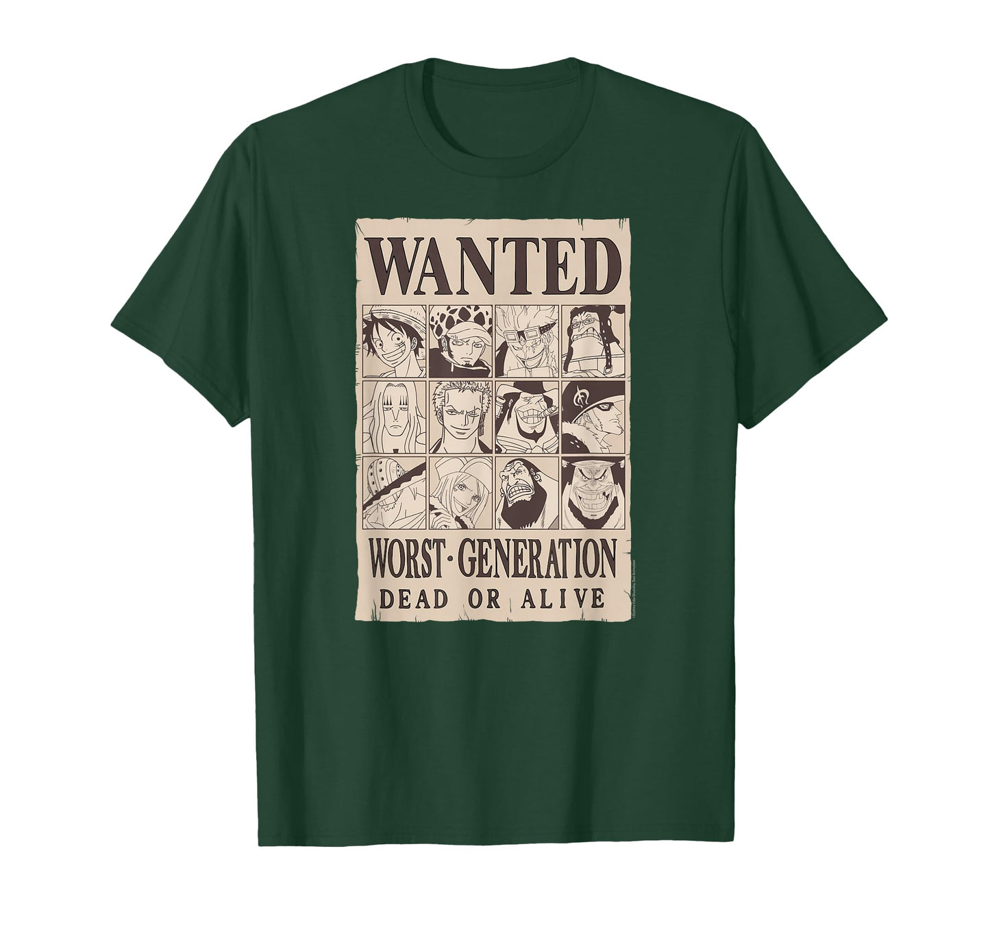 One Piece Anime Worst Generation Wanted Poster Collage T-Shirt