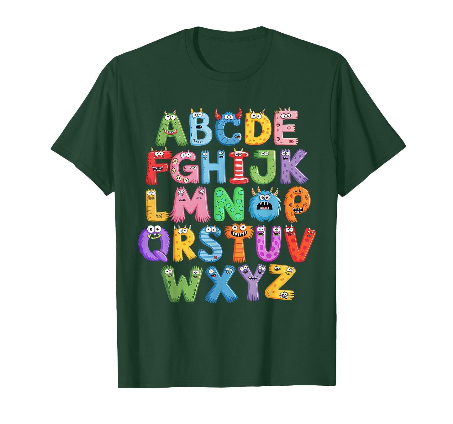 Monster ABC Cute Alphabet Halloween Teacher Costume Kids T-Shirt