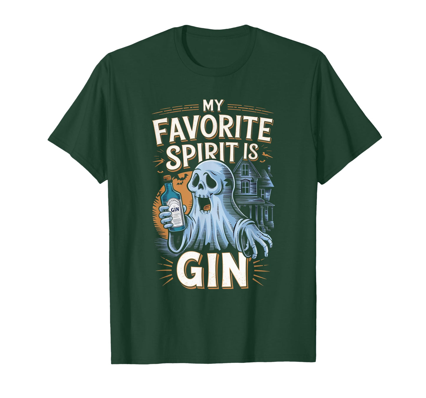 My Favorite Spirit Is Gin Ghost Halloween Gin T-Shirt