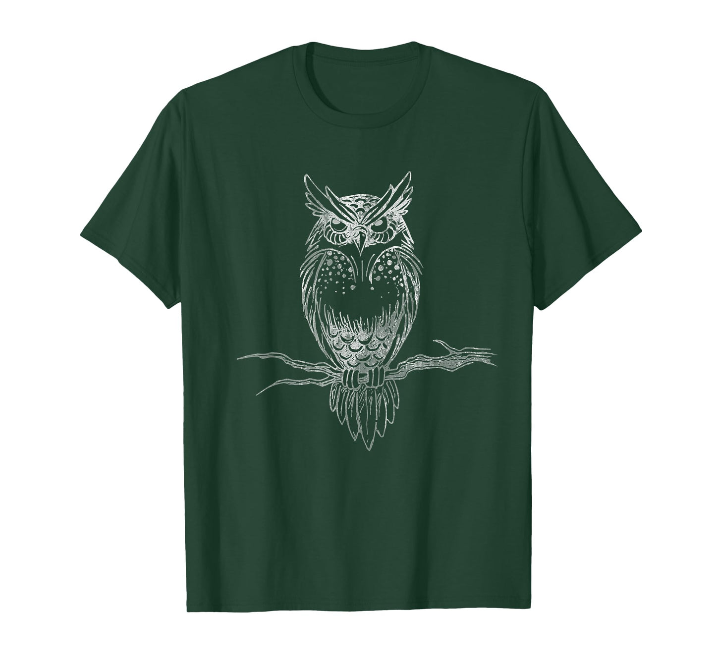 Great Horned Owl distressed design T-shirt T-Shirt