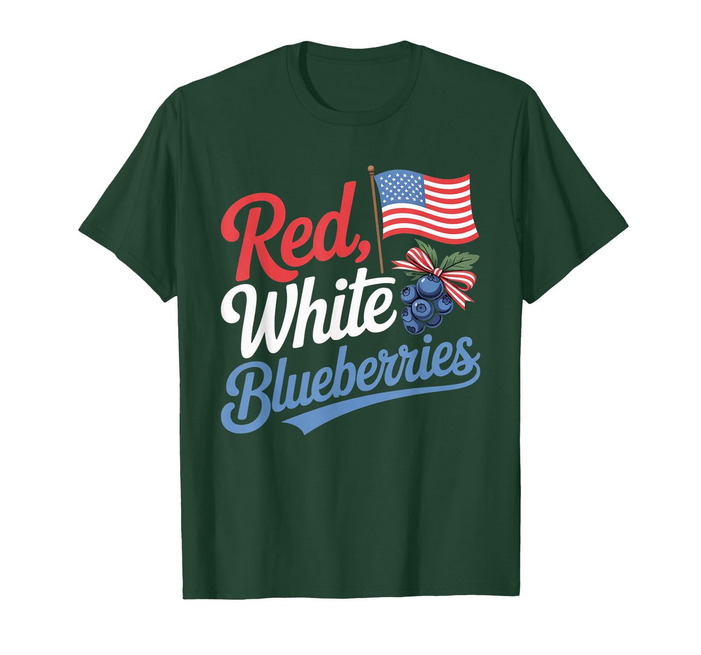 Funny Retro Red, White and Blueberries Patriot T-Shirt