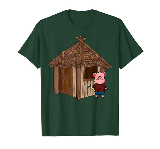 Three Pigs Lazy Halloween Costume - Stick House T-Shirt
