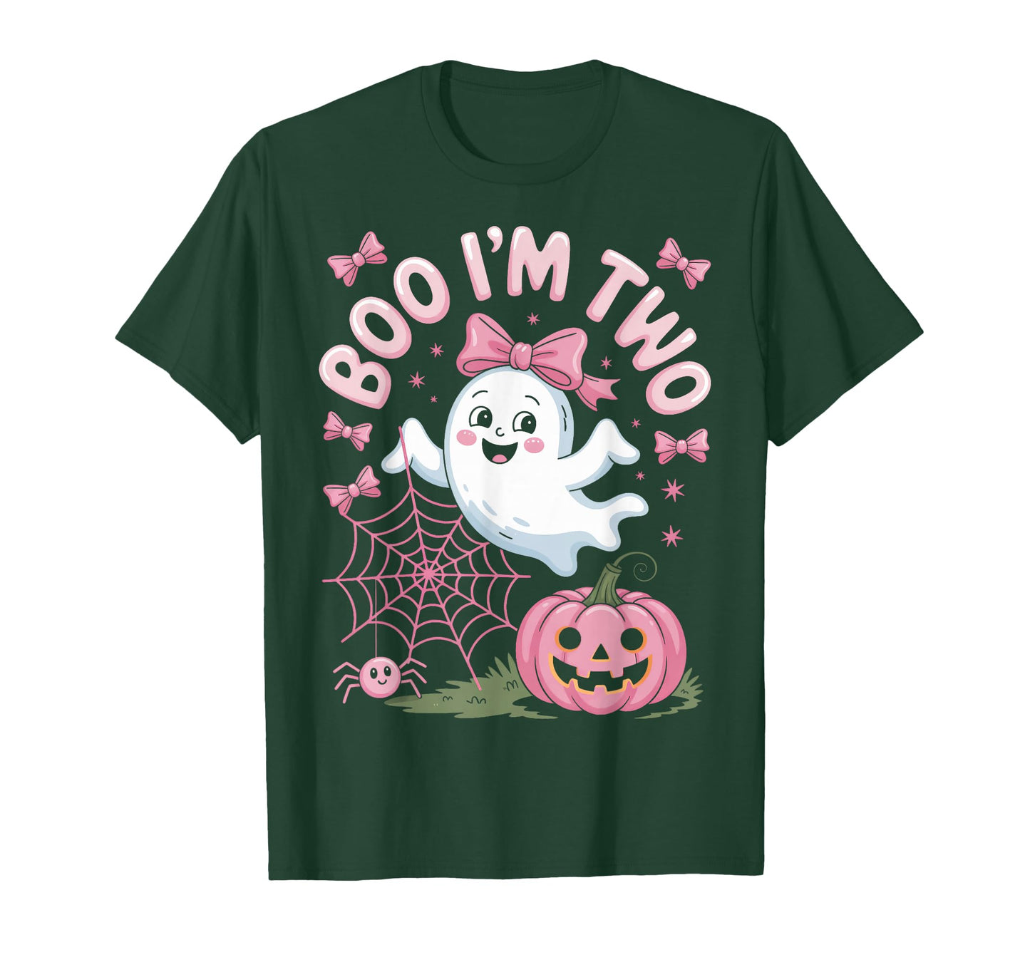 Boo I'm Two Second Birthday Halloween Ghost Pumpkin Kids T-Shirt