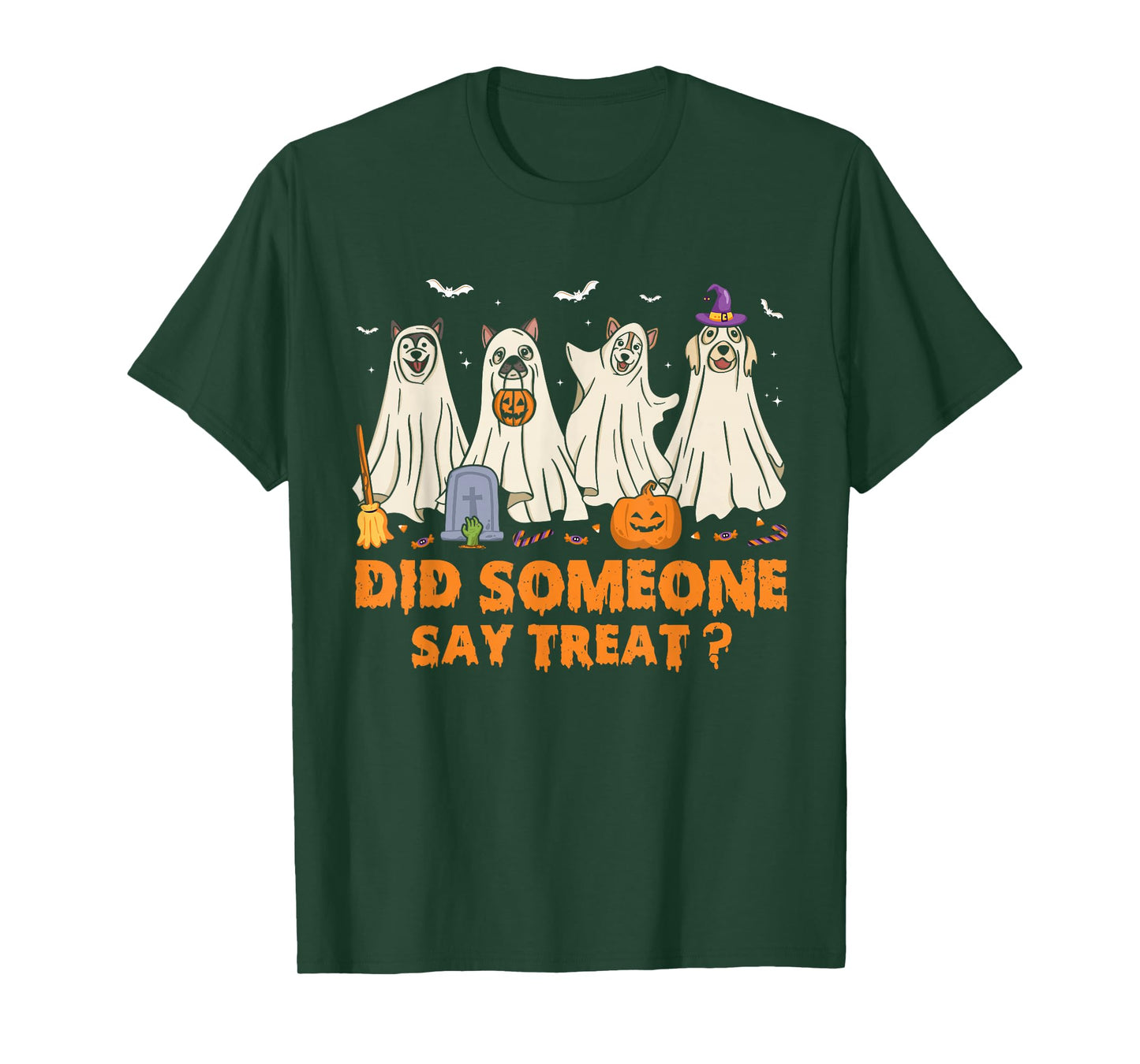 Halloween Ghost Dogs Did Someone Say Treat Ghost Dog Boo T-Shirt