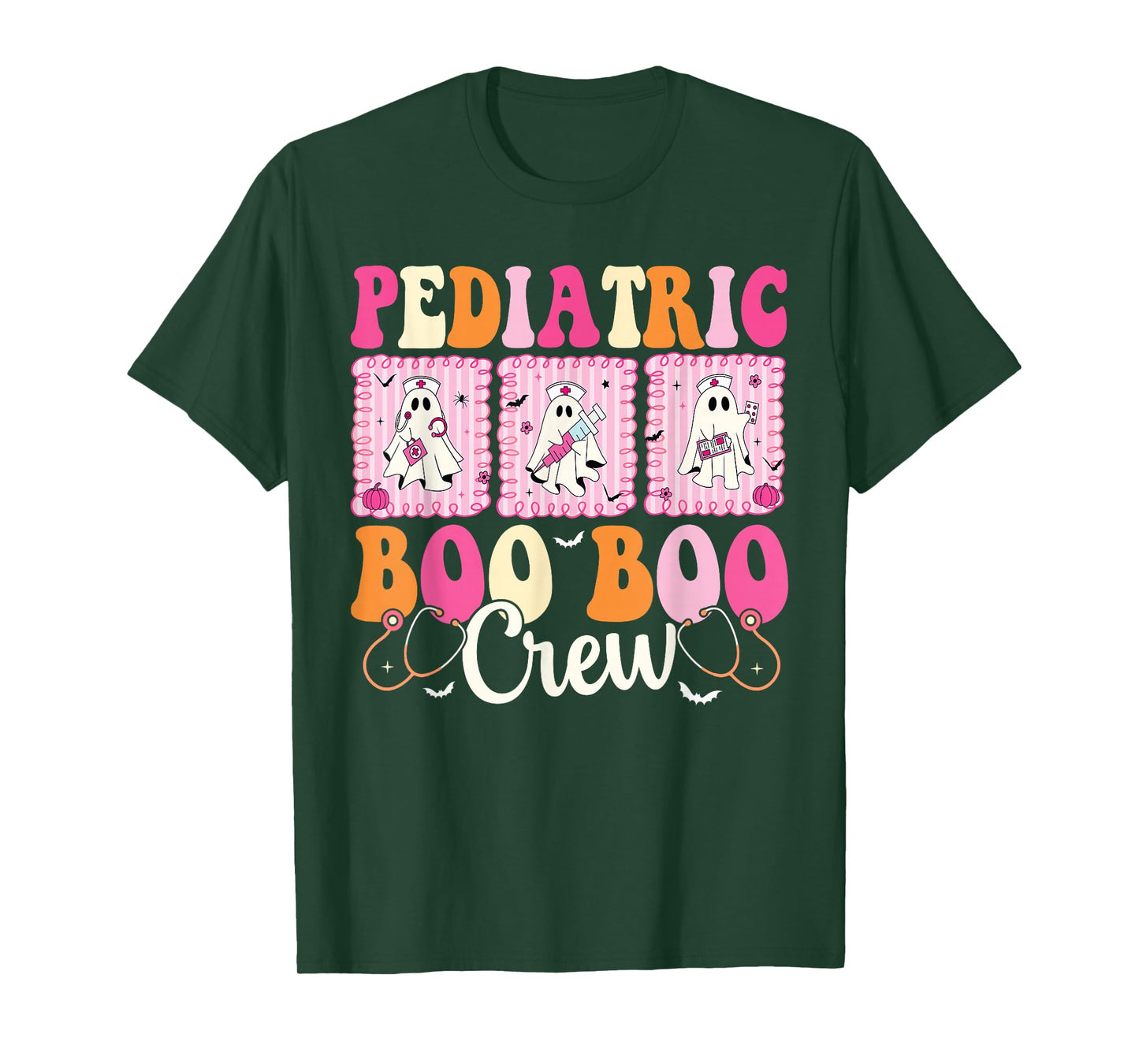 Pediatric Nurse Boo Boo Crew Ghost Nurse Halloween Costume T-Shirt