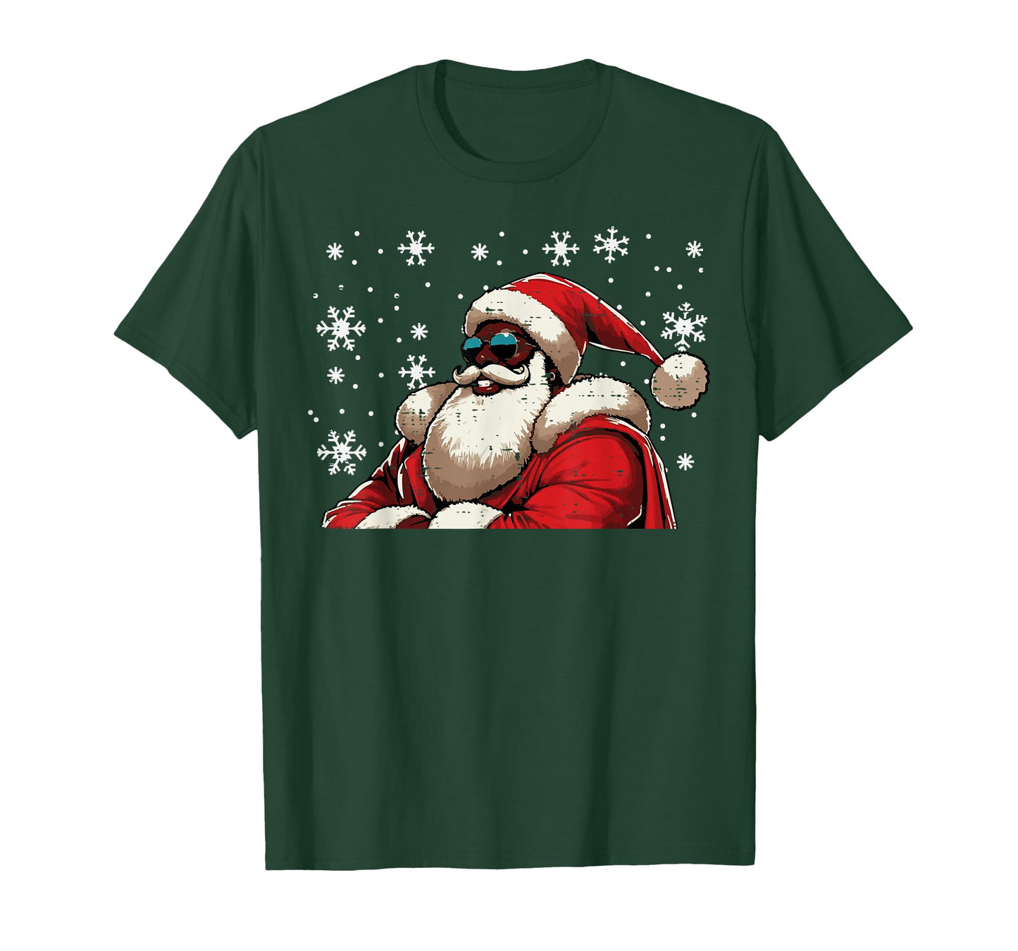 Christmas Black African American Santa Xmas Men Women Kids T-Shirt