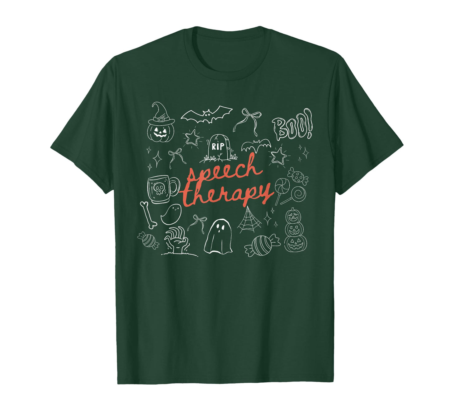 Halloween Speech Therapy Boo Ghost SLP Spooky Season T-Shirt