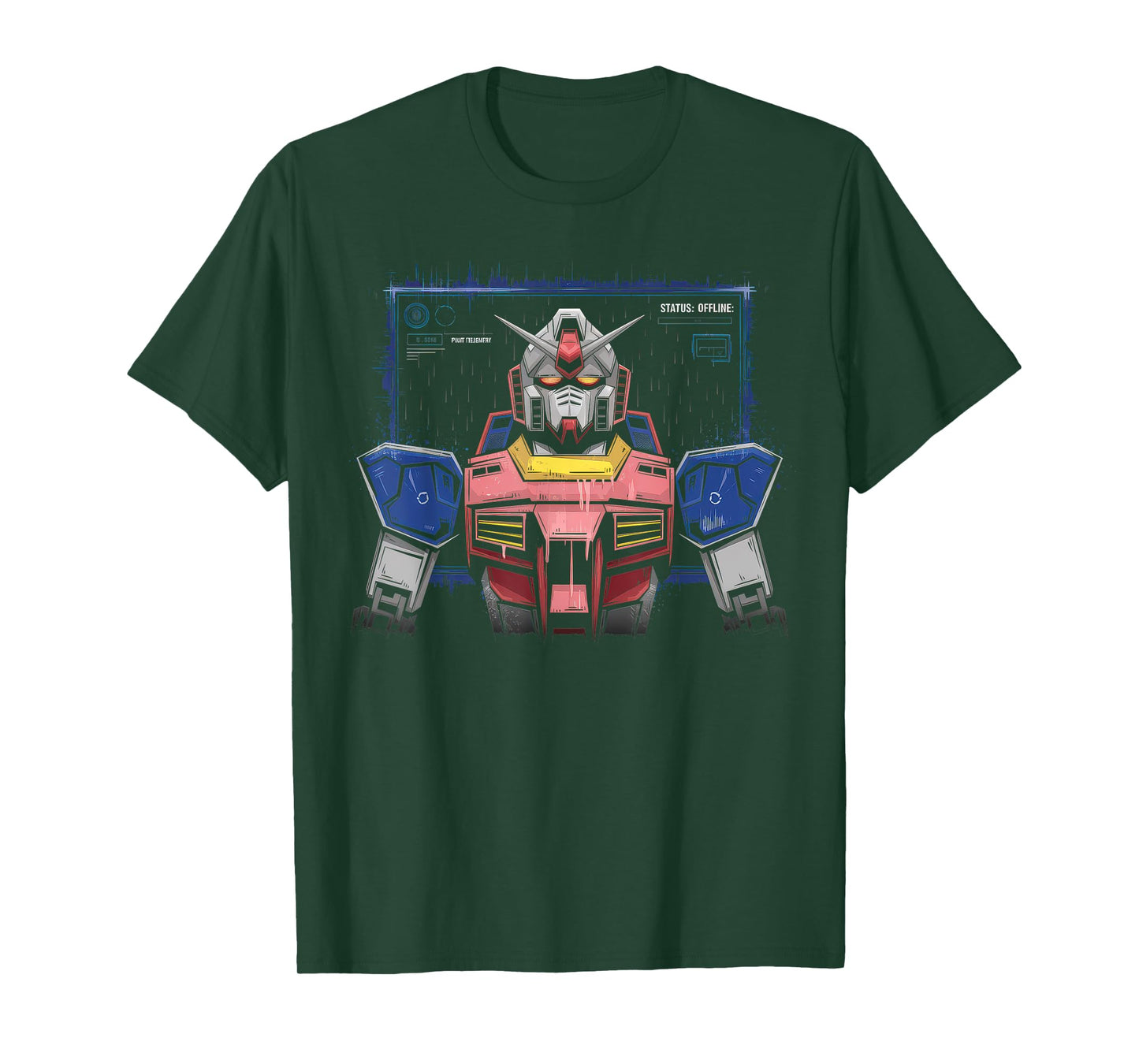 Mecha Tshirt Japanese Mecha Robot Head Anime Art Ukiyo-E T-Shirt