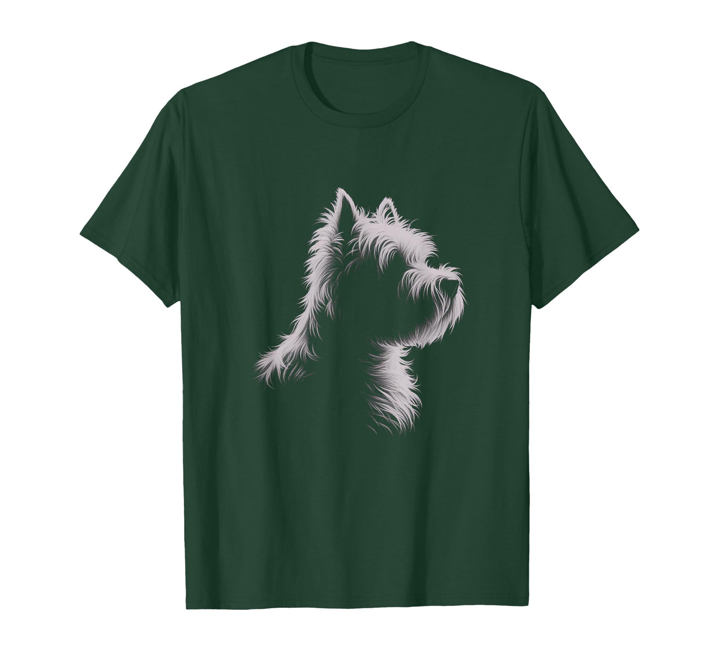 West Highland Terrier Drawing Westie Graphic Design T-Shirt