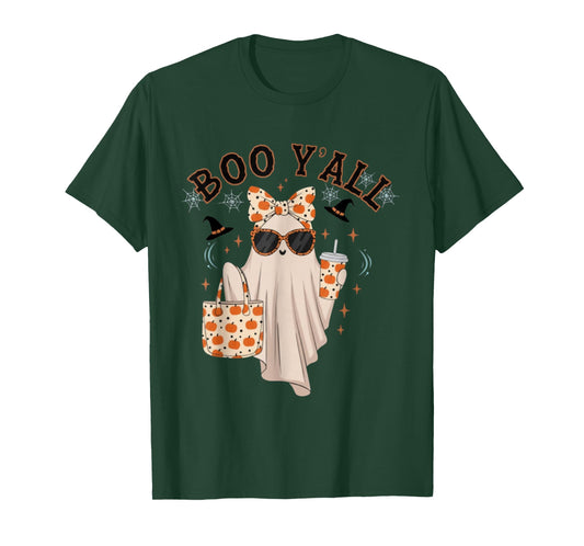 Boo JEE Boujee Pink Ghost Halloween October Vibes T-Shirt
