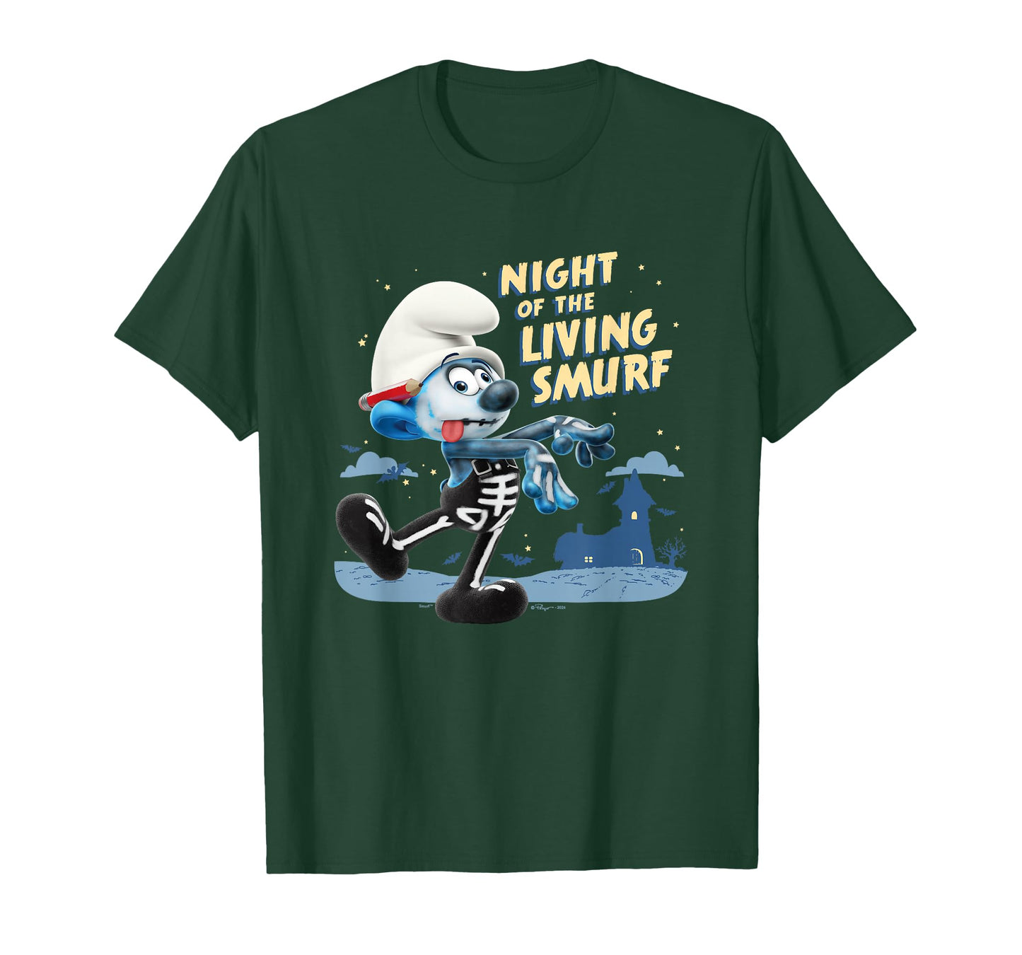 The Smurfs Halloween Night Of The Living Smurf Zombie Logo T-Shirt