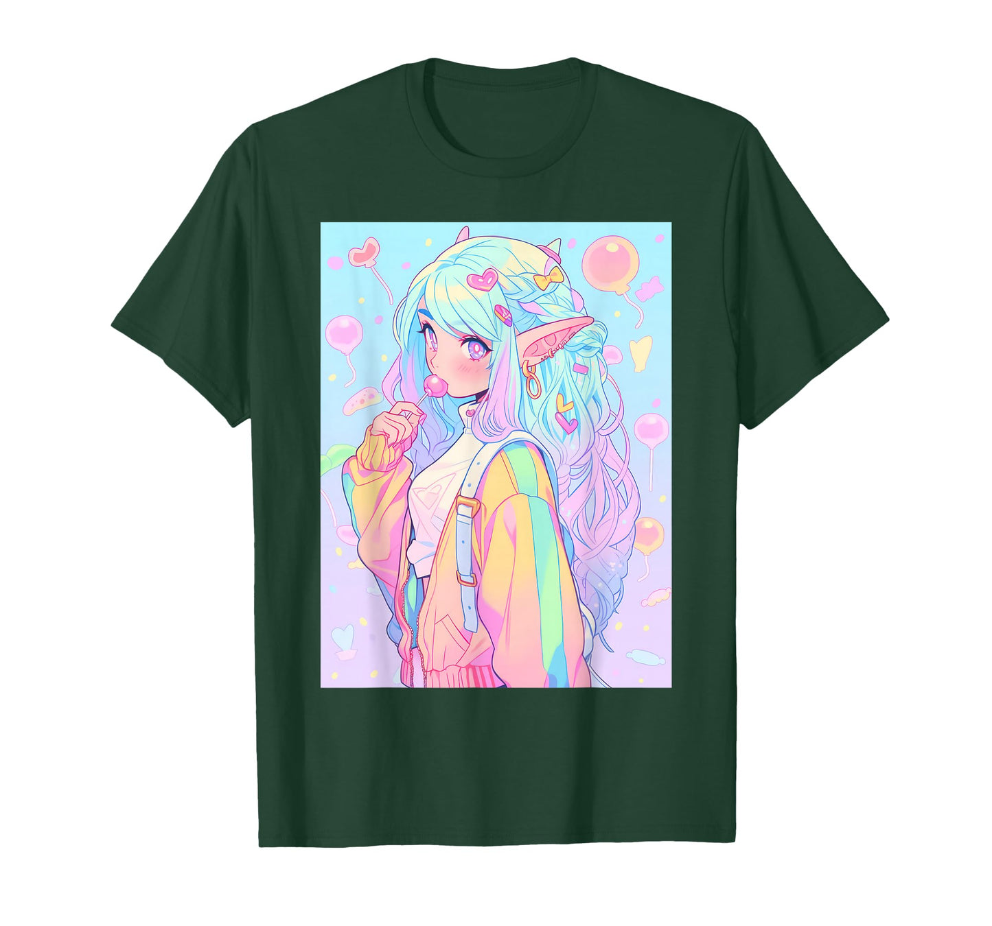 Anime Girl Pastel Kawaii Waifu Elves Girl T-Shirt