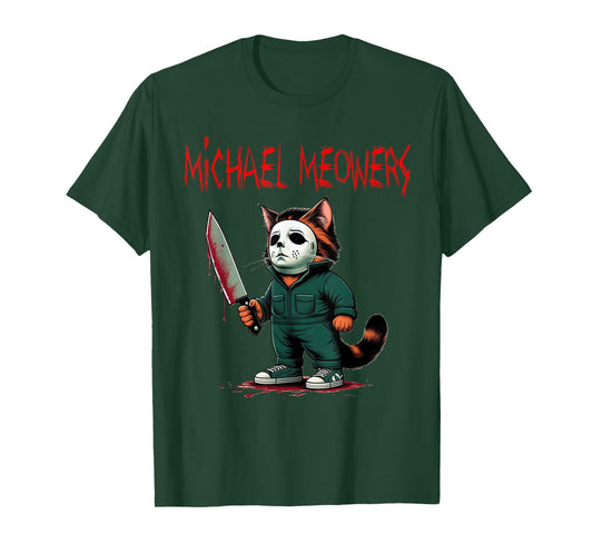 Michael Meowers Halloween Costume Funny Scary Cat T-Shirt