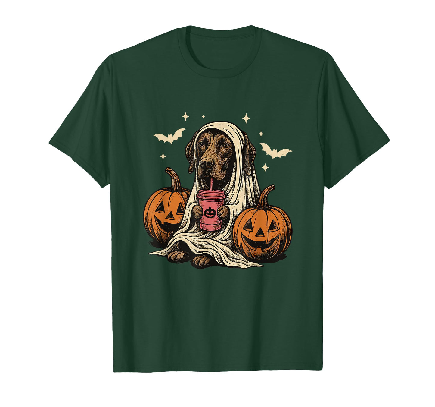 Ghost German Shorthaired Pointer Halloween Fall GSP Dog Mom T-Shirt