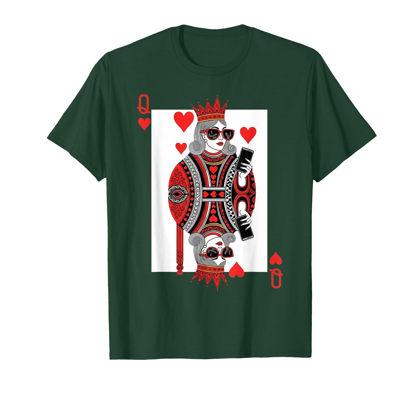 Classic Black Queen of Hearts Playing Card Poker Queen T-Shirt