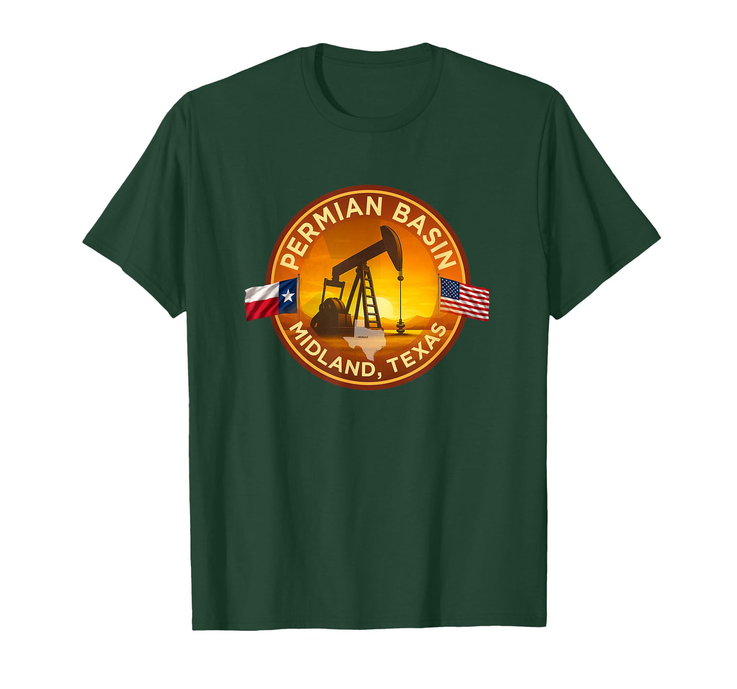 Permian Basin Midland Texas Oilfield Design T-Shirt
