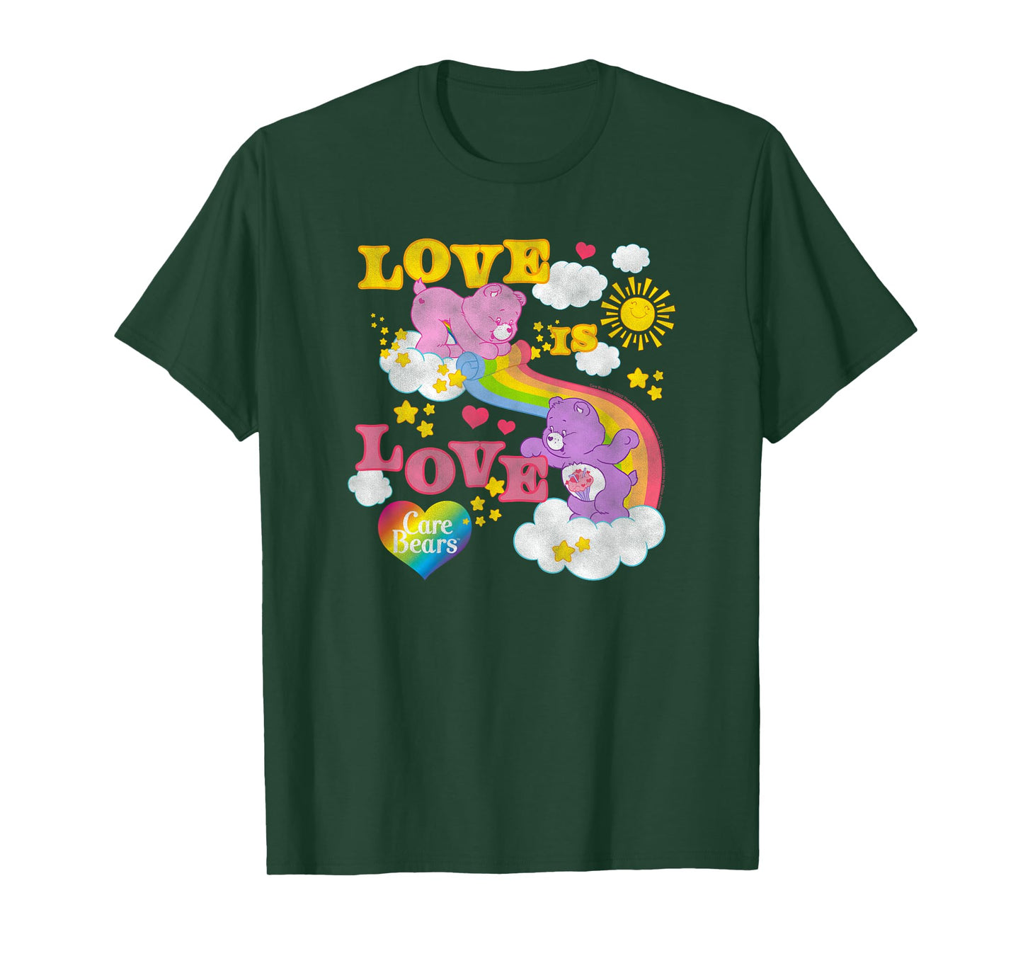 Care Bears Love is Love Rainbow Pride Retro Cartoon T-Shirt