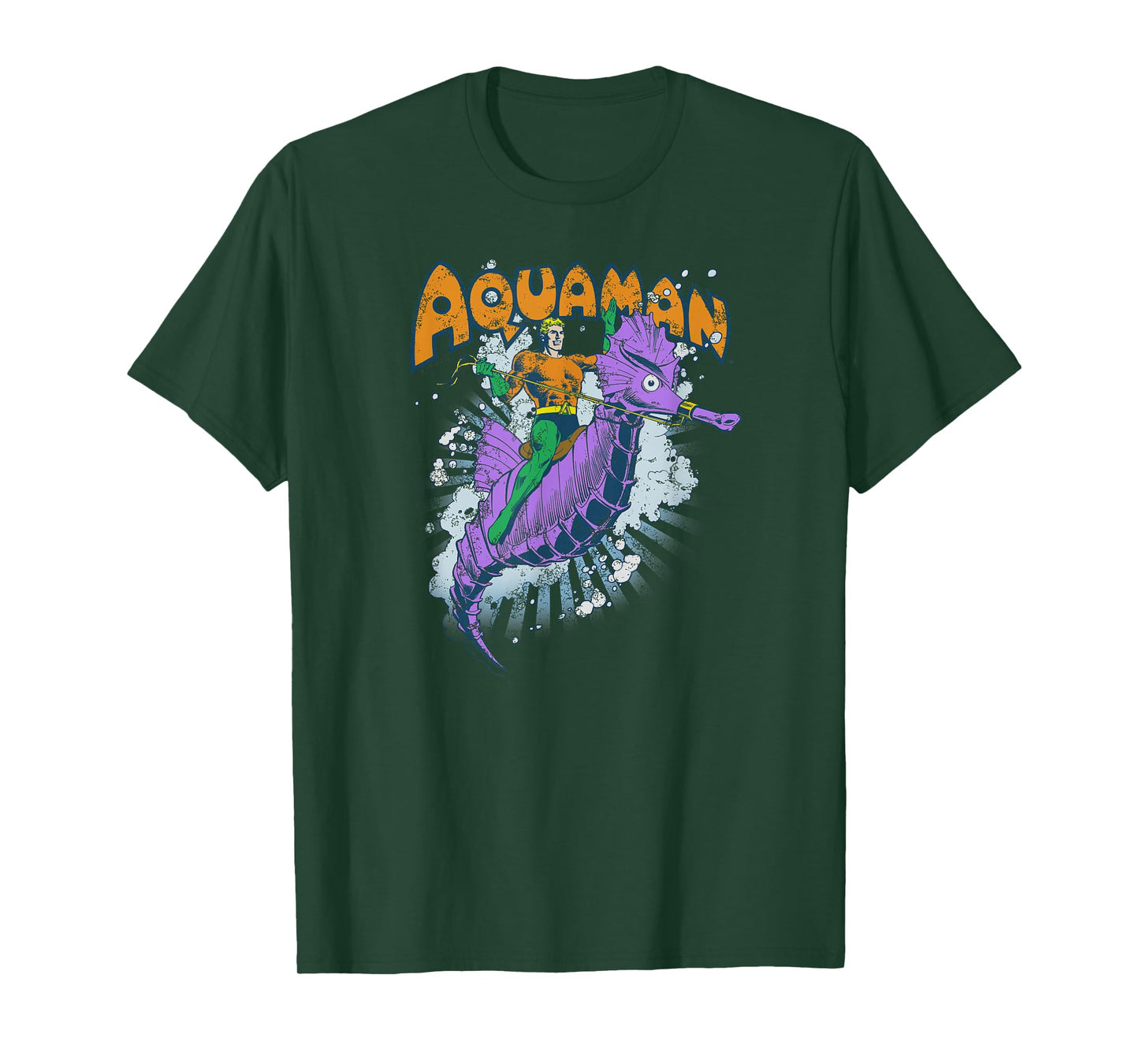 DC Comics Aquaman Ride Free Unisex-Adults T-Shirt, Blue, Small, Short Sleeve, Classic Fit