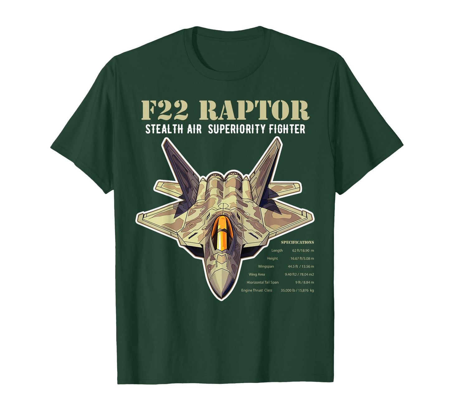 F-22 Raptor Fighter Jet Military Aircraft Men Dad T-Shirt
