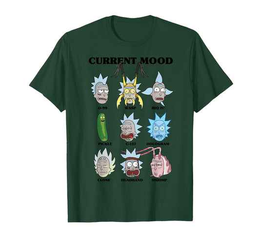 Rick and Morty Alternate Moods Adult Cartoon Fashion T-Shirt