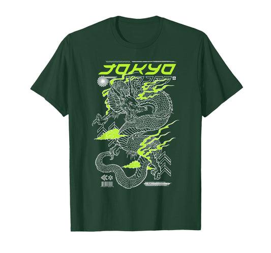 Japanese Dragon Japan Asian Vaporwave 80's streetwear T-Shirt