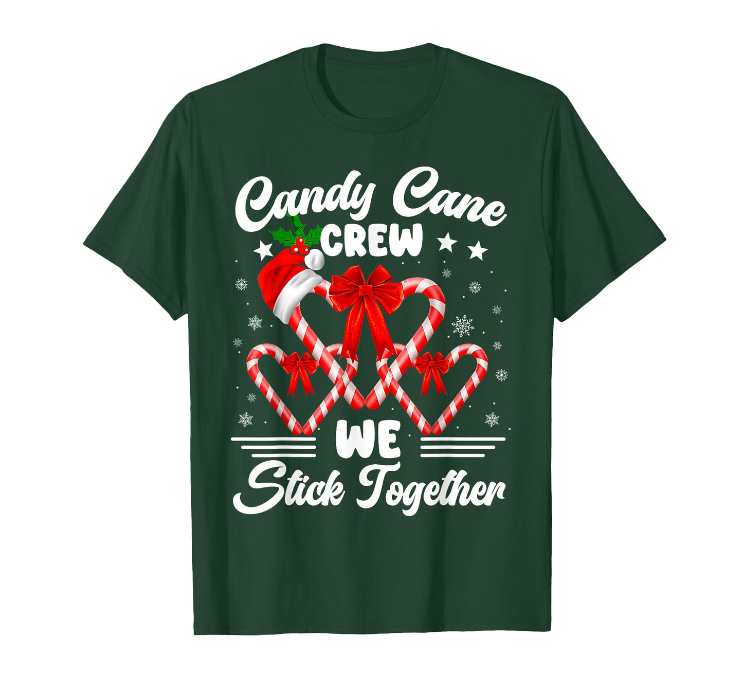 Candy Cane Crew We Stick Together Christmas Xmas Men Women T-Shirt