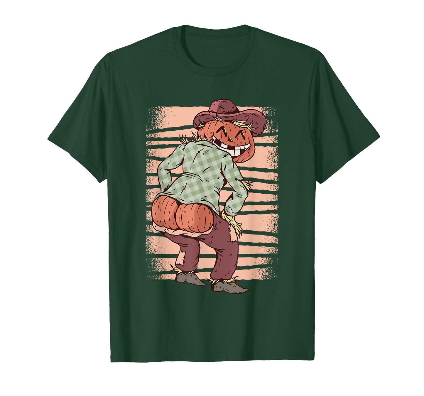 Pumpkin Scarecrow Mooning - Funny Halloween Party Costume T-Shirt