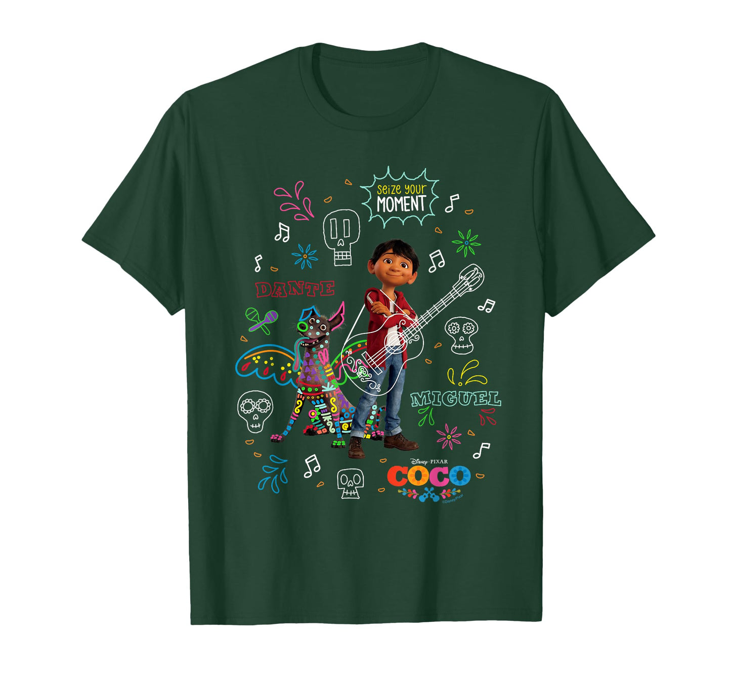 Disney and Pixar's Coco Miguel and Dante Seize Your Moment T-Shirt