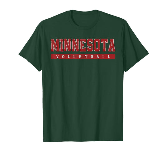 Minnesota Volleyball Red Vintage Text T-Shirt
