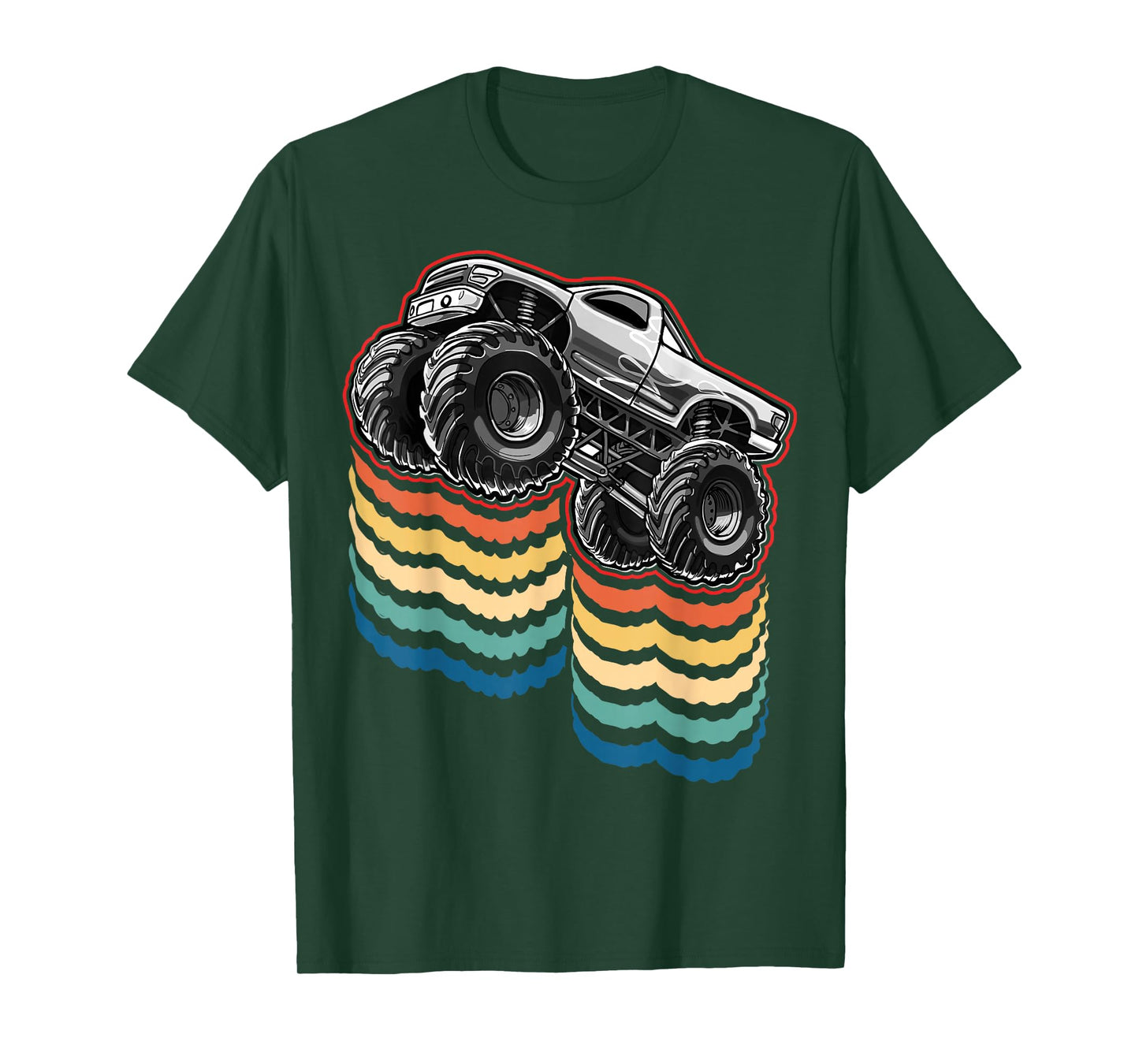 Retro Vintage Monster Truck Retro Silhouette Gift for Boys T-Shirt