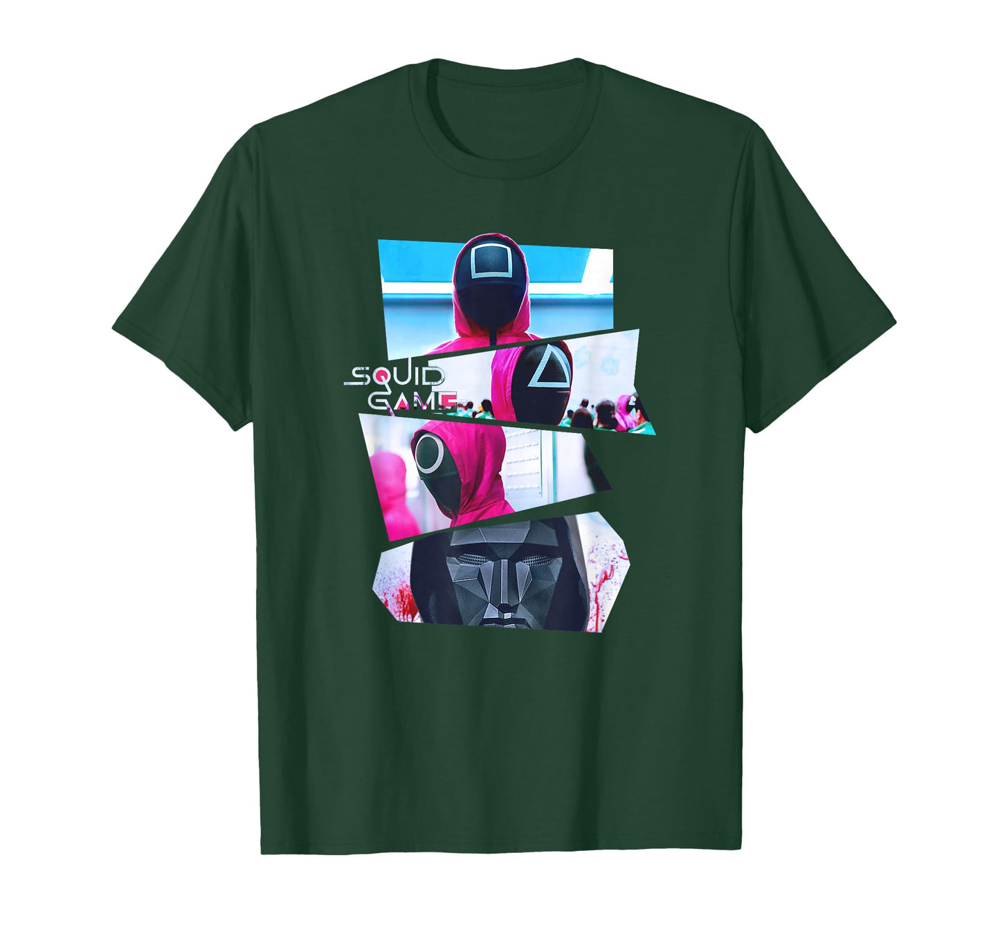 Squid Game Front Man And Guards Broken Panel T-Shirt