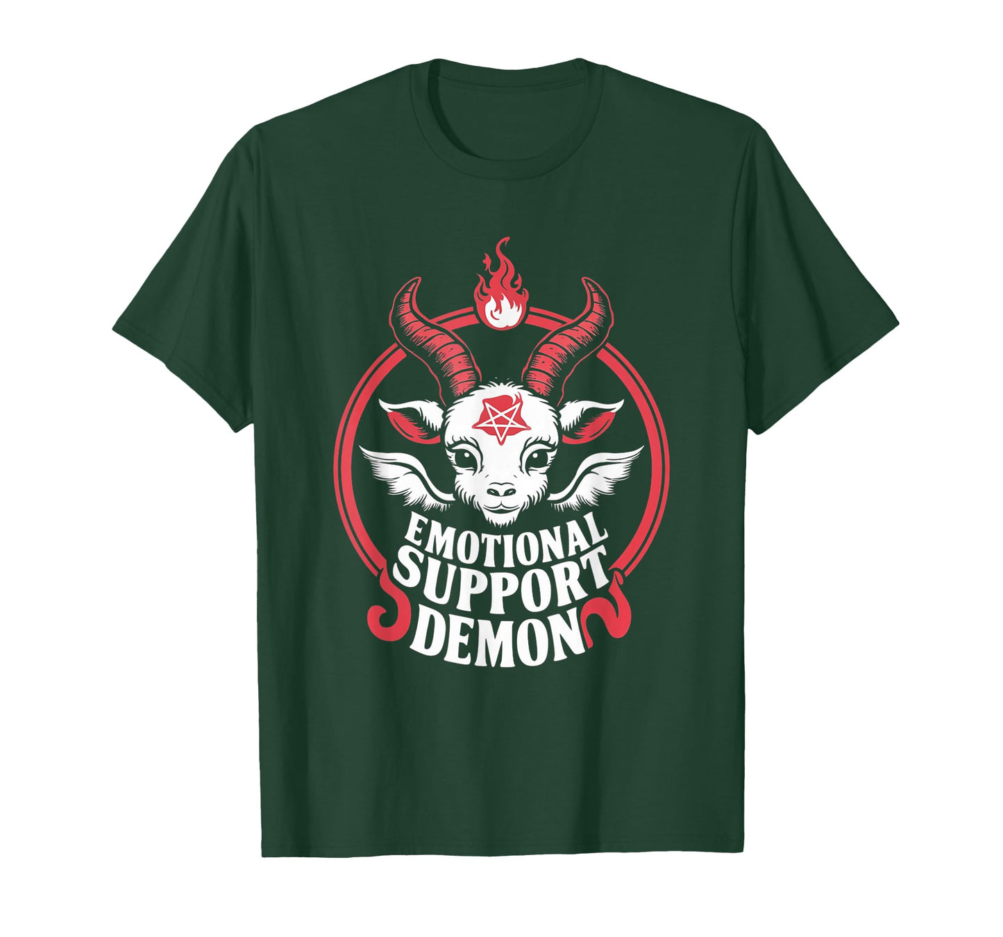 Funny Emotional Support Demon Kawaii Baphomet Goth T-Shirt