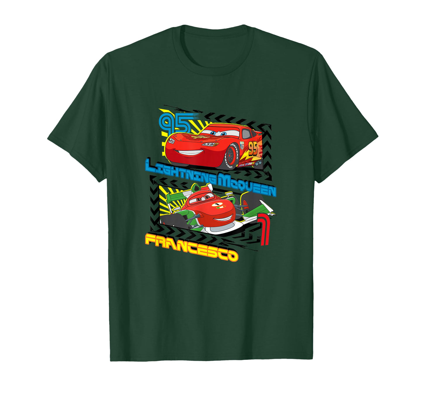 Disney Pixar Cars 2 Lightning McQueen VS Francesco T-Shirt