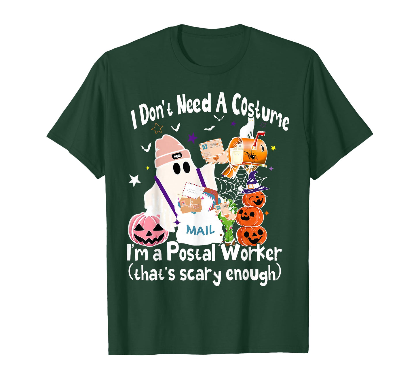 I Don't Need A Costume I'm A Postal Worker Ghost Halloween T-Shirt