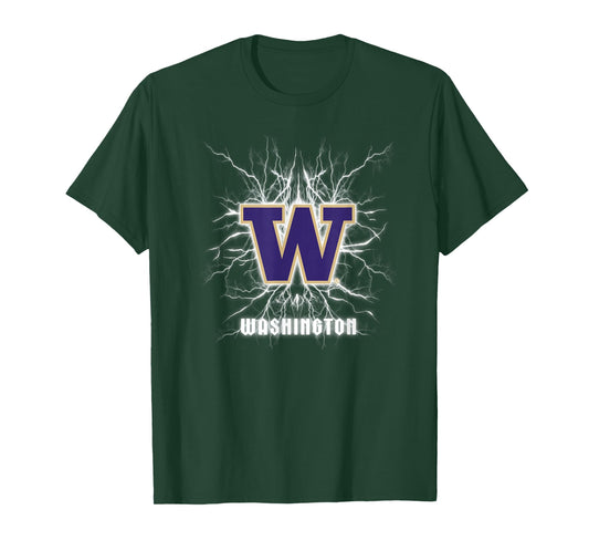 Washington Huskies 90's Lightning Black Officially Licensed T-Shirt