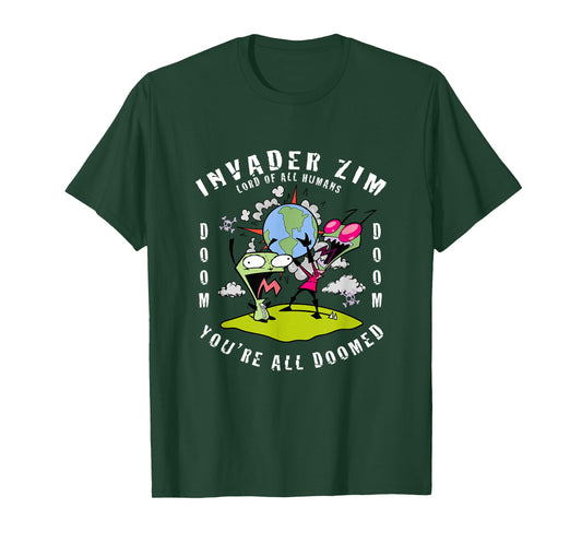 Invader Zim You're All Doomed Earth Takeover Design T-Shirt