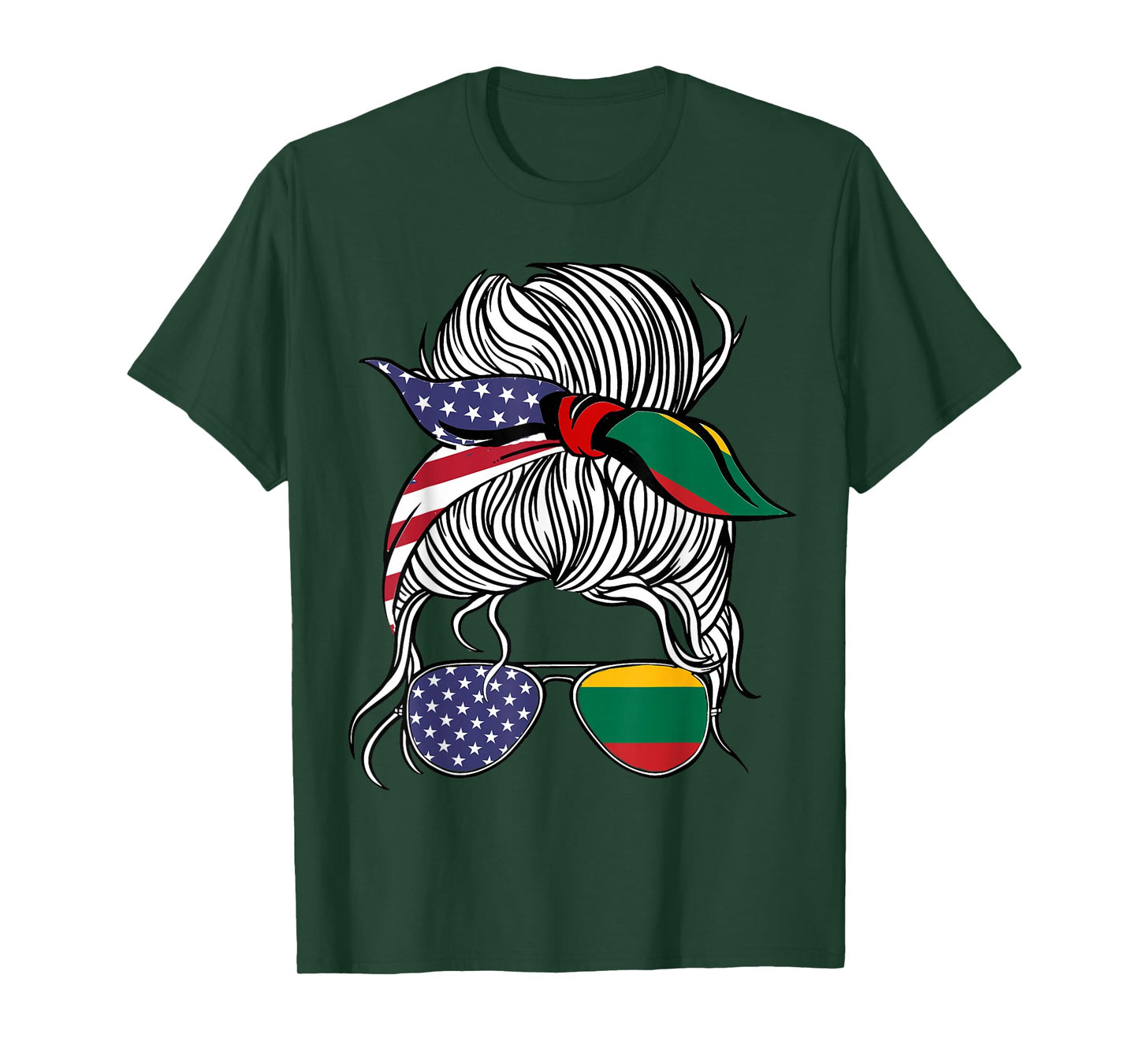 American Lithuanian Patriot Flag Women Girl Lithuania Grown T-Shirt