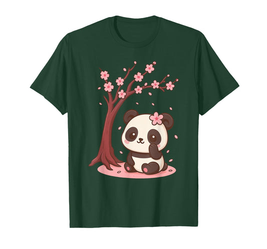 Japanese Panda Kawaii Cherry Blossom Sakura Anime T-Shirt