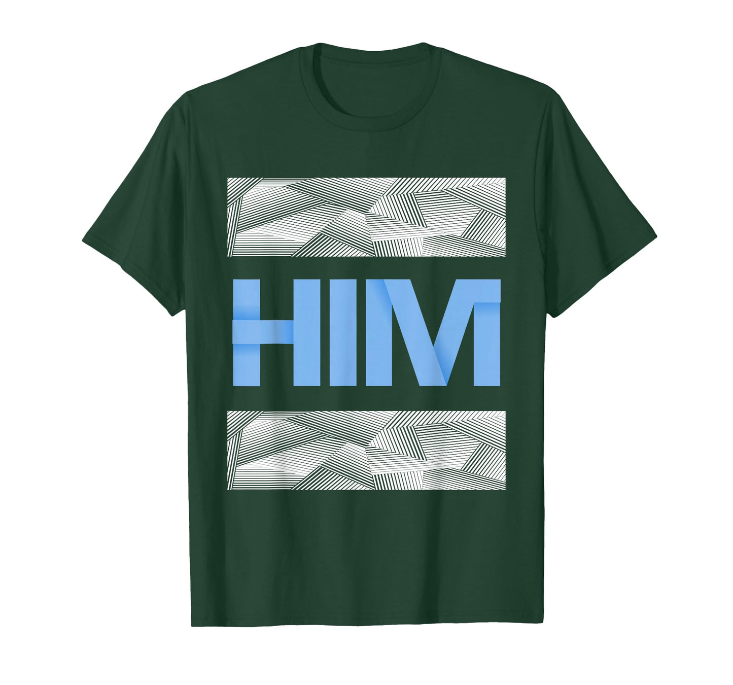 Blue He Is Him Blue Color Graphic T-Shirt