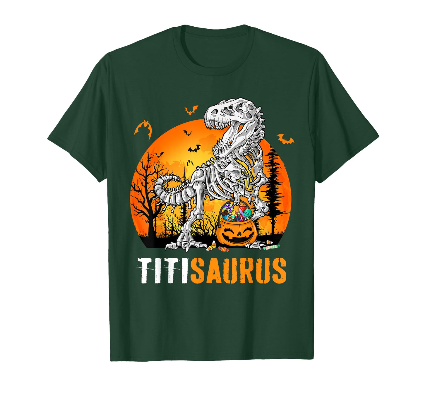 Titisaurus Dinosaur Skeleton Halloween Titi Saurus T-Shirt