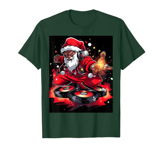Hip Hop Santa Crew: Celebrate Christmas with Our Merry DJ T-Shirt