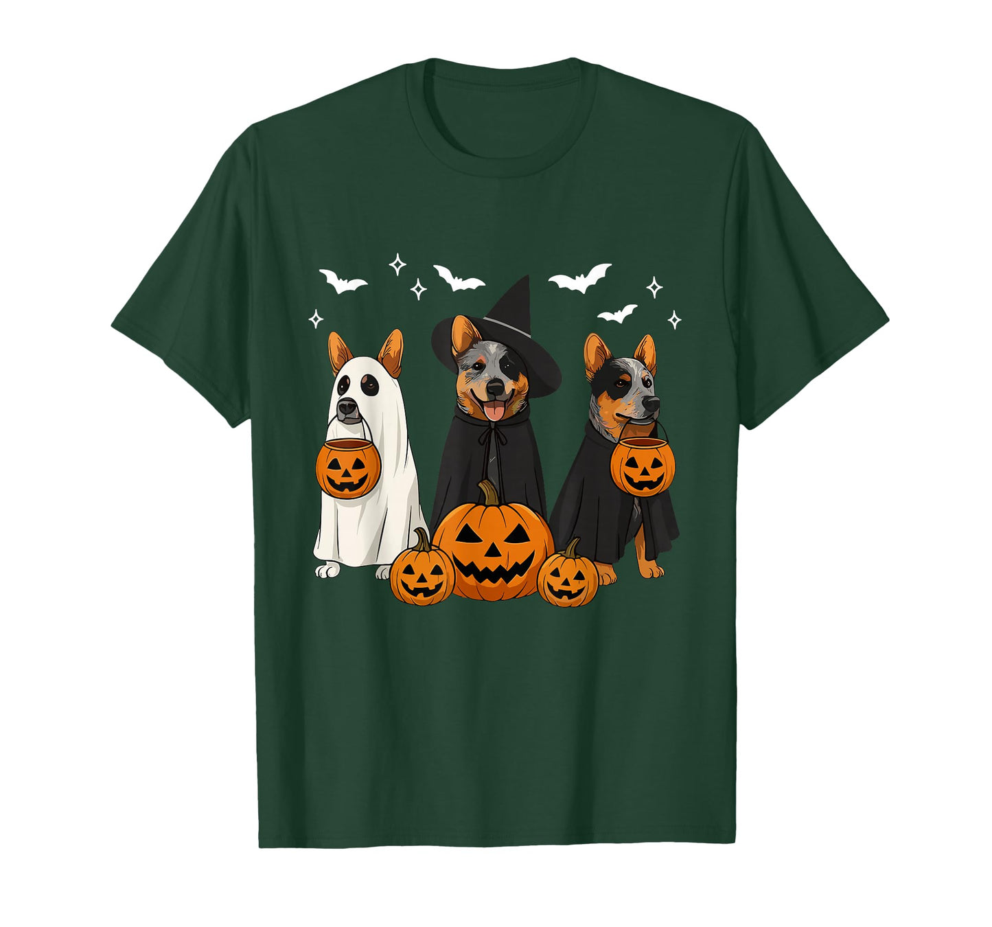 Australian Cattle Dog Halloween Cattle Dog Witch Heeler Dog T-Shirt