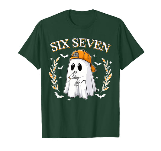 Six Seven 67 Meme Funny Ghost Halloween 6 7 Couple Matching T-Shirt