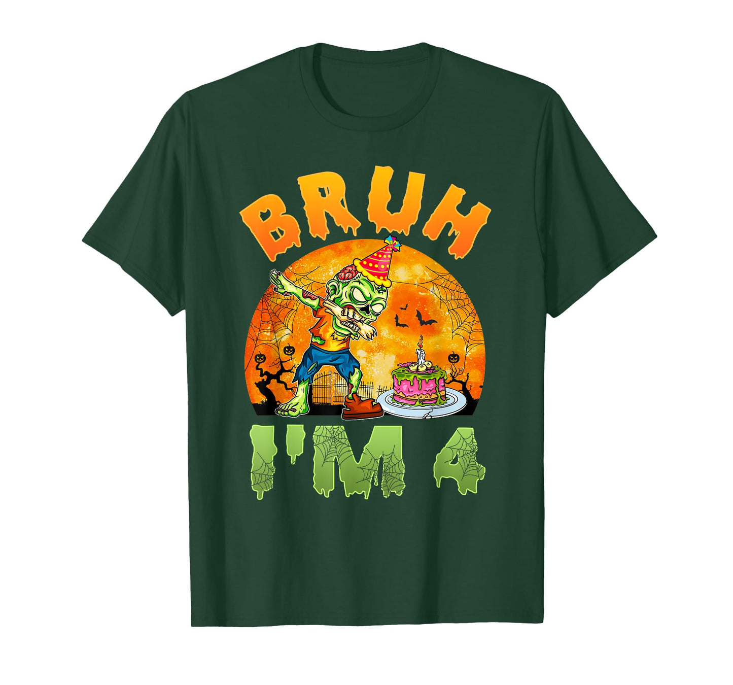 Bruh I'm 4 Years Old Boy It's My 4th Birthday Zombie Lover T-Shirt
