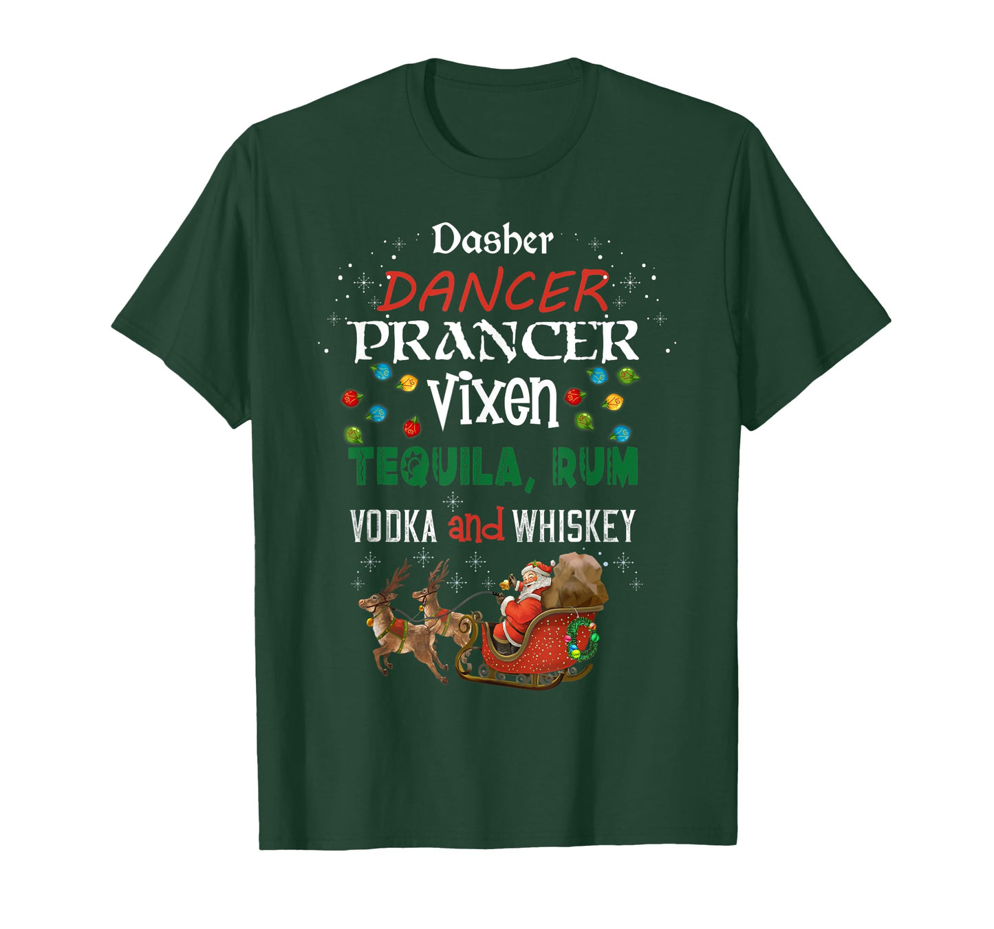 Funny Christmas Gift Dasher Dancer Prancer Moscato Party T-Shirt