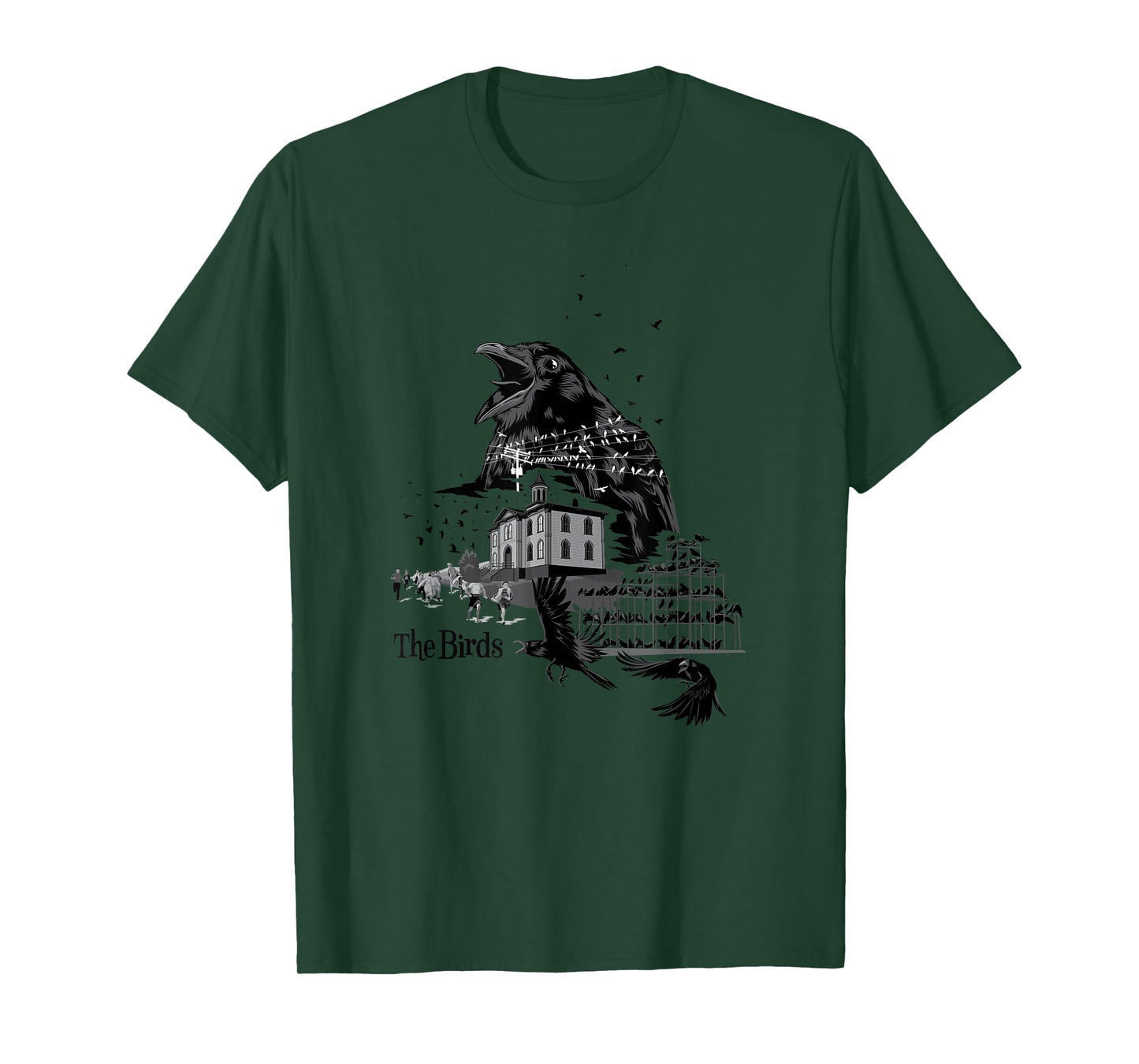 The Birds Alfred Hitchcock Collage T-Shirt