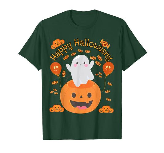 Happy Halloween -y Cute Boys and Girls Costume as a Ghost T-Shirt