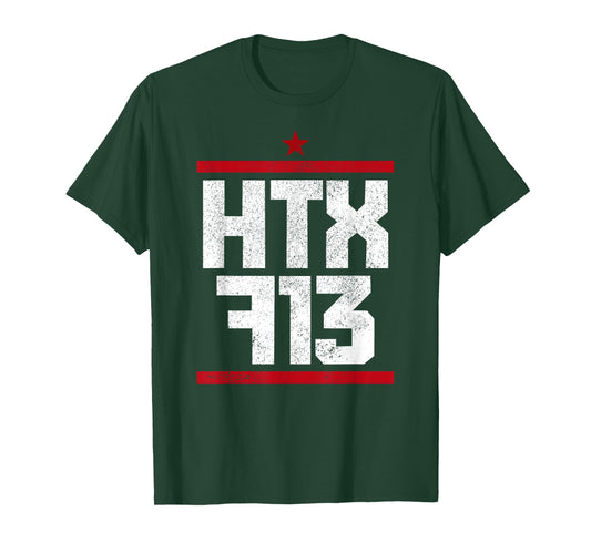 Houston Texas HTX 713 Area Code Vintage Pride T-Shirt