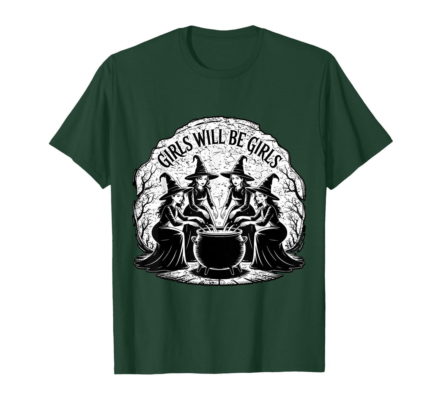 Spooky Season Girls Will Be Girls Witch Vintage Halloween T-Shirt