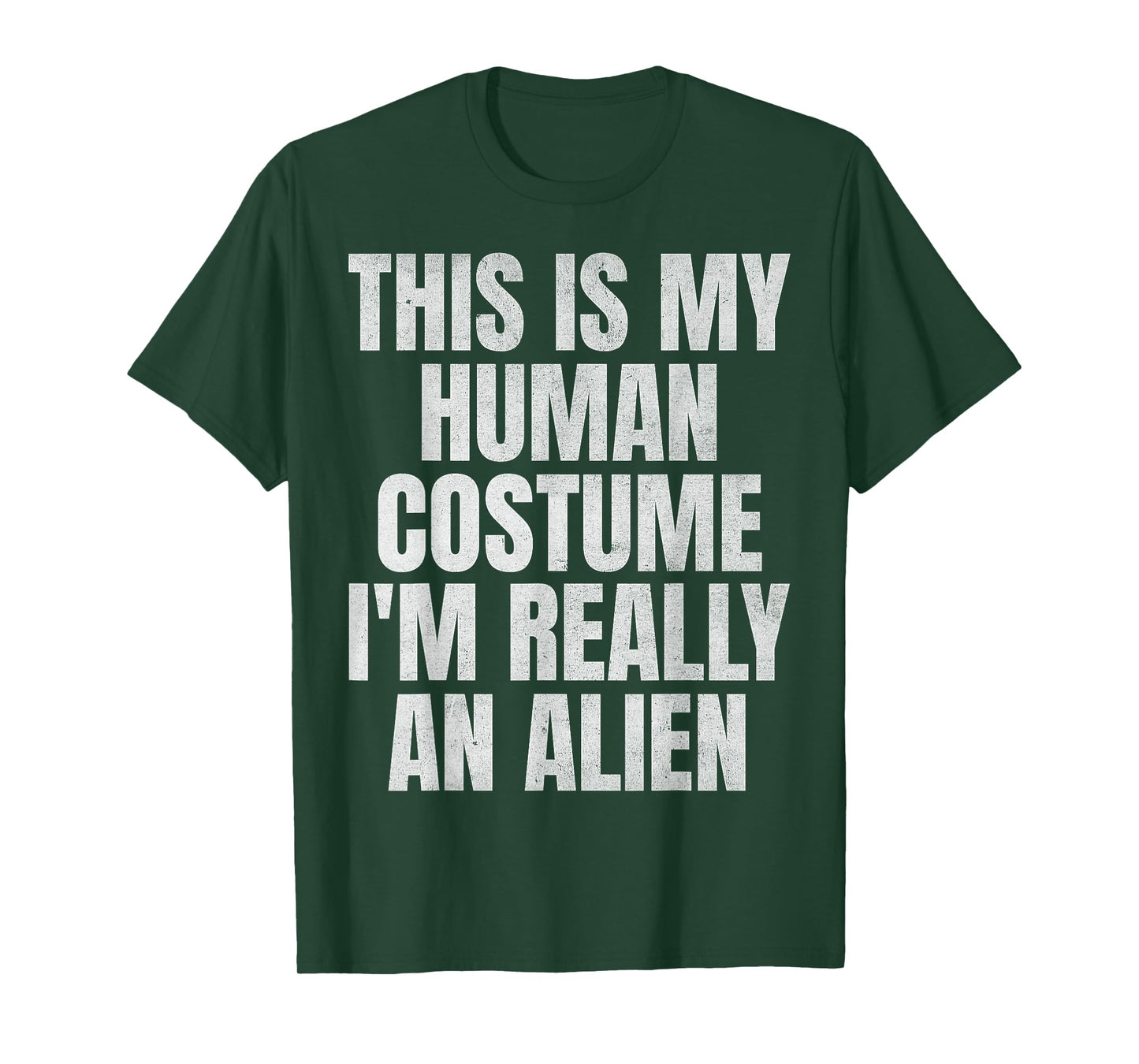 This Is My Human Costume Funny Lazy Halloween Alien Costume T-Shirt